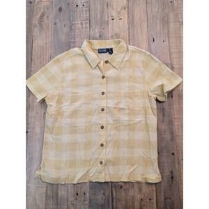 Patagonia Organic Cotton Plaid Short Sleeve Button Up Shirt Women's Medium
